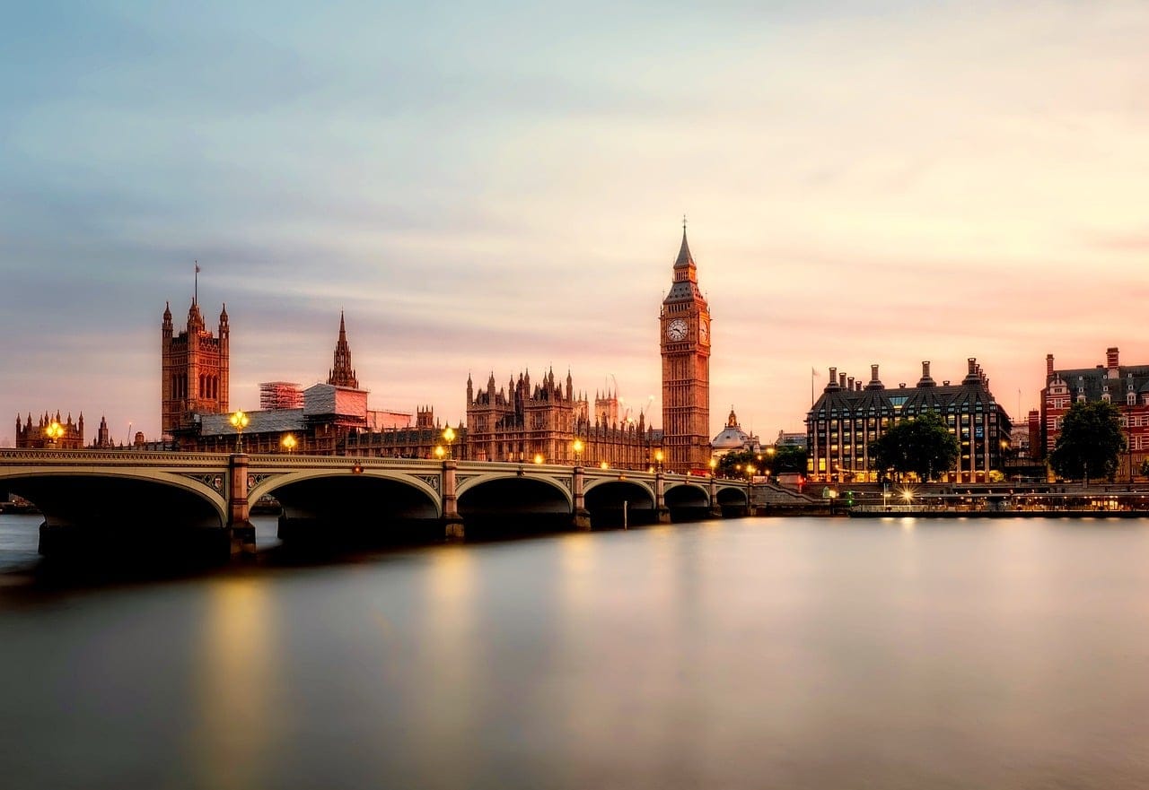 Vista entardecer em Londres