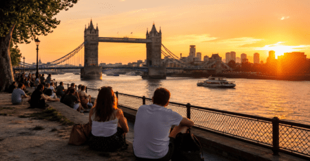 Os 15 melhores lugares para assistir ao pôr do sol em Londres durante o verão